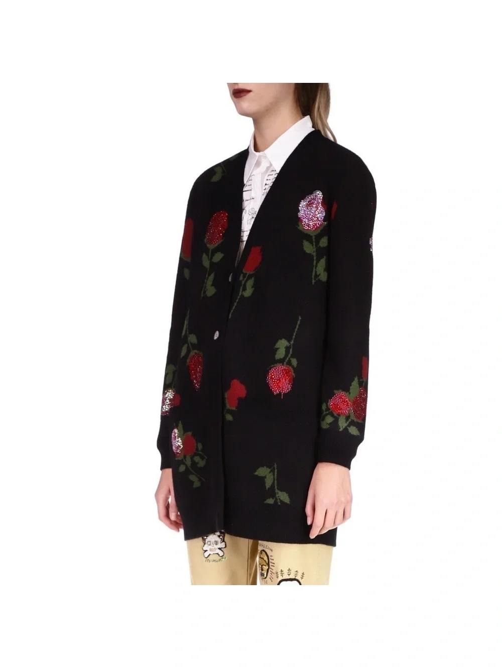 Libertine ‘BRAVA!’ Oversized Cardigan in Black Floral Women's Size XL, NEW w/Tag